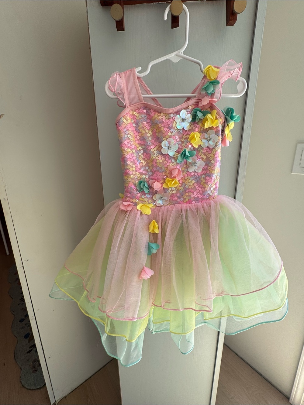 Weissman Multi-Color Floral Tulle Girls' Costume Dress
